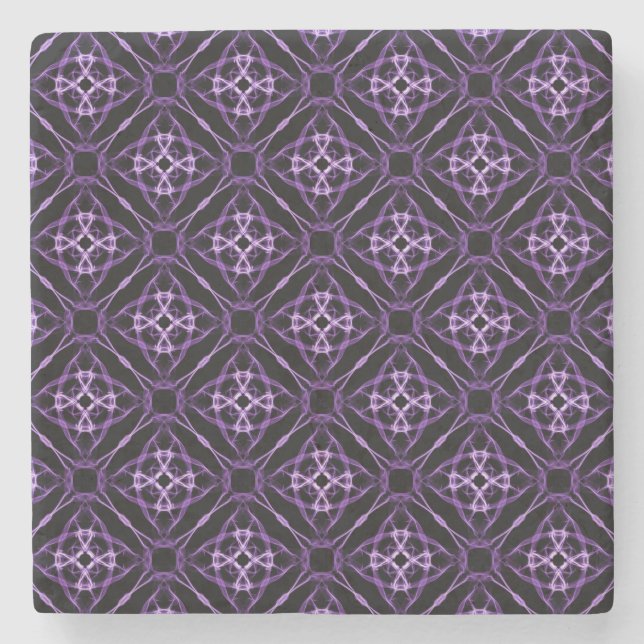Dessous-de-verre En Pierre Motif de diamant géométrique violet (Devant)