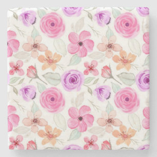 Dessous-de-verre En Pierre Motif de fleurs