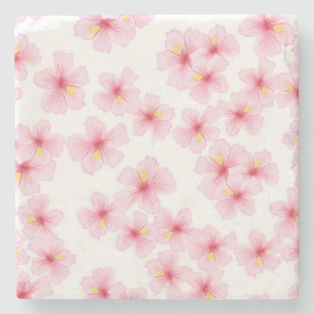 Dessous-de-verre En Pierre Motif de fleurs (Devant)