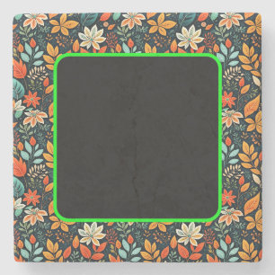 Dessous-de-verre En Pierre Motif de fleurs exotiques florales