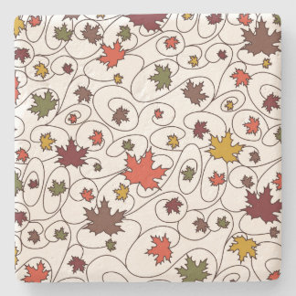 Dessous-de-verre En Pierre Motif de la feuille d'érable à boudin