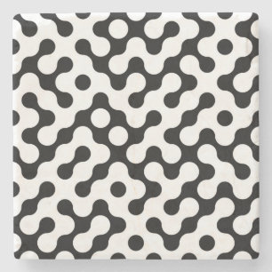 Dessous-de-verre En Pierre Motif de labyrinthe noir et blanc mignon