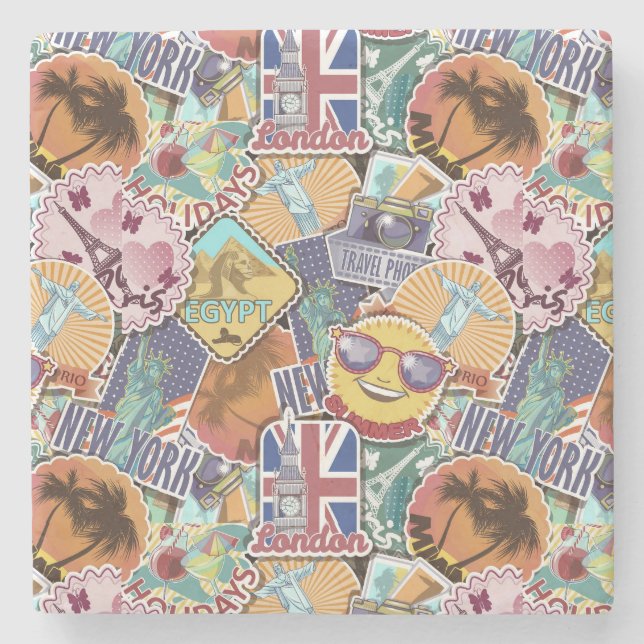 Dessous-de-verre En Pierre Motif de l'autocollant couleur (Devant)