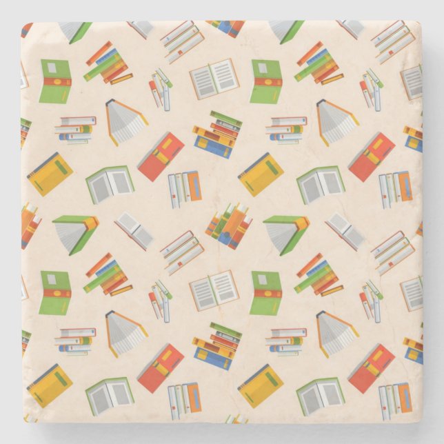 Dessous-de-verre En Pierre Motif de livre (Devant)