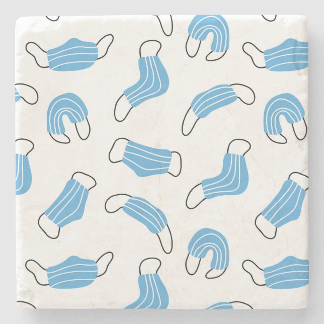 Dessous-de-verre En Pierre motif de masque Médicale (Devant)