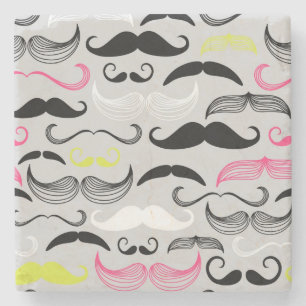 Dessous-de-verre En Pierre Motif de moustache, rétro style