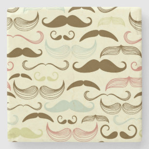 Dessous-de-verre En Pierre Motif de moustache, rétro style 4
