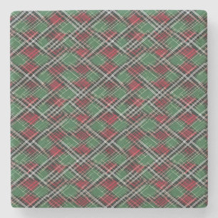 Dessous-de-verre En Pierre Motif de Noël rouge et vert tendance