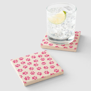 Dessous-de-verre En Pierre Motif De Pailles, Paniers De Chien, Pailles Roses
