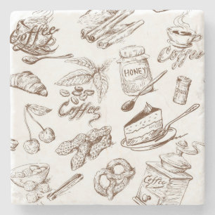 Dessous-de-verre En Pierre Motif de papier