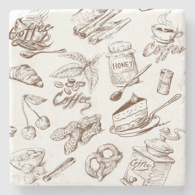 Dessous-de-verre En Pierre Motif de papier (Devant)