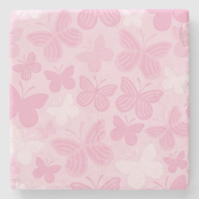 Dessous-de-verre En Pierre Motif de papillon (Devant)