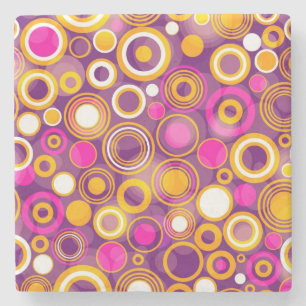 Dessous-de-verre En Pierre Motif de point violet de polka