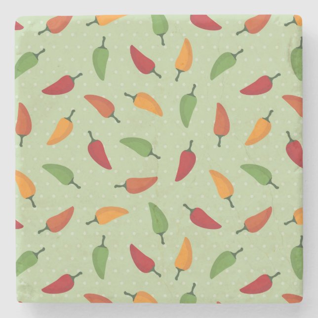 Dessous-de-verre En Pierre Motif de poivre de piments (Devant)