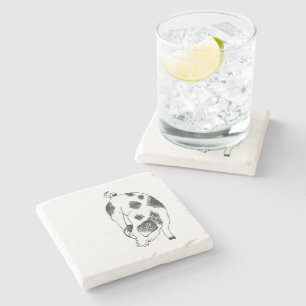 Dessous-de-verre En Pierre Motif de taches de vache et de porc noir et blanc