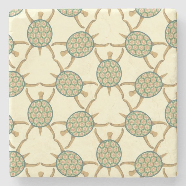 Dessous-de-verre En Pierre Motif de tortue (Devant)