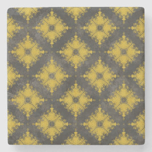 Dessous-de-verre En Pierre Motif d'éclatement du diamant jaune et noir