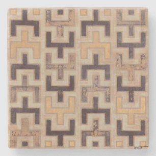 Dessous-de-verre En Pierre Motif décoratif africain en tissu boueux