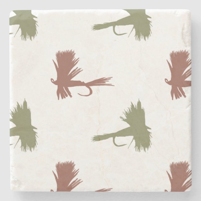 Dessous-de-verre En Pierre Motif des leurres de pêche aérienne (Devant)