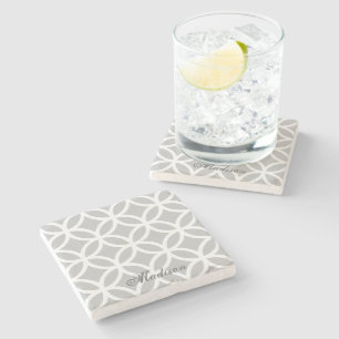 Dessous-de-verre En Pierre Motif Diamant Gris Dessous de verre Pierre Personn