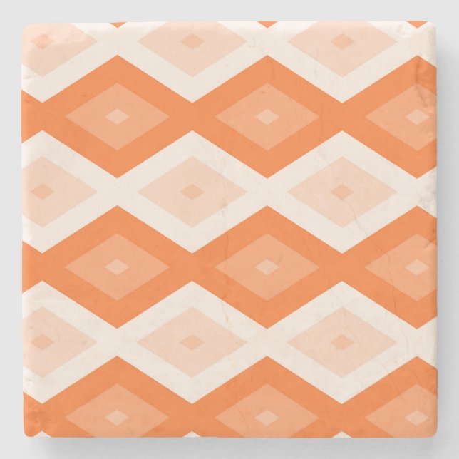 Dessous-de-verre En Pierre Motif diamant orange (Devant)