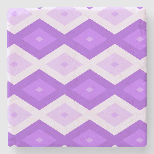 Dessous-de-verre En Pierre Motif diamant violet clair (Devant)
