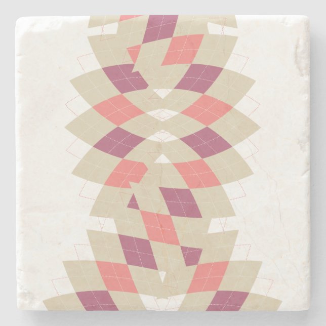 Dessous-de-verre En Pierre Motif Diamond Swirl (Devant)