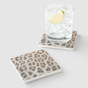 Dessous-de-verre En Pierre Motif d'impression de fourrure de léopard guépard