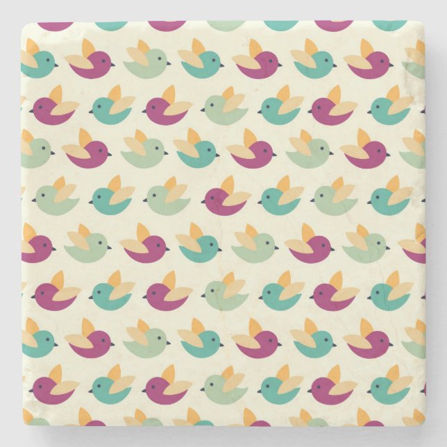 Dessous-de-verre En Pierre Motif d'oiseaux (Devant)