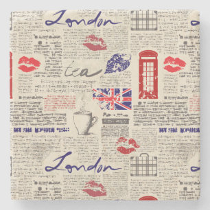 Dessous-de-verre En Pierre Motif du journal londonien