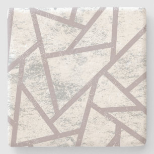Dessous-de-verre En Pierre Motif en mosaïque gris pâle