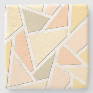 Dessous-de-verre En Pierre Motif en mosaïque jaune citron