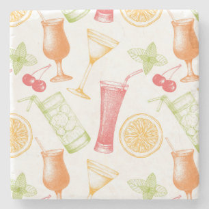 Dessous-de-verre En Pierre Motif esquissé de cocktail