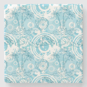 Dessous-de-verre En Pierre motif exotique d'océan