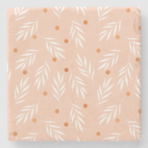 Dessous-de-verre En Pierre Motif Feuille moderne Apricot rose