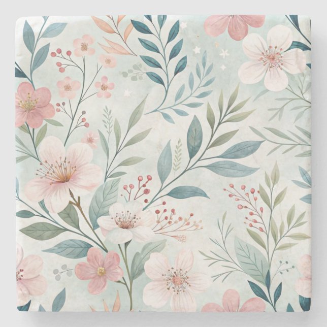 Dessous-de-verre En Pierre Motif Fleur (Devant)