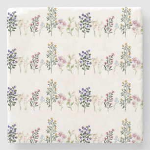 Dessous-de-verre En Pierre Motif Fleur sauvage d'été coloré