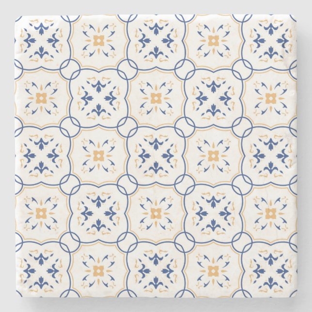 Dessous-de-verre En Pierre Motif floral 2 (Devant)