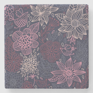 Dessous-de-verre En Pierre Motif floral 4 2