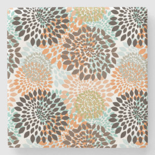 Dessous-de-verre En Pierre Motif floral 8