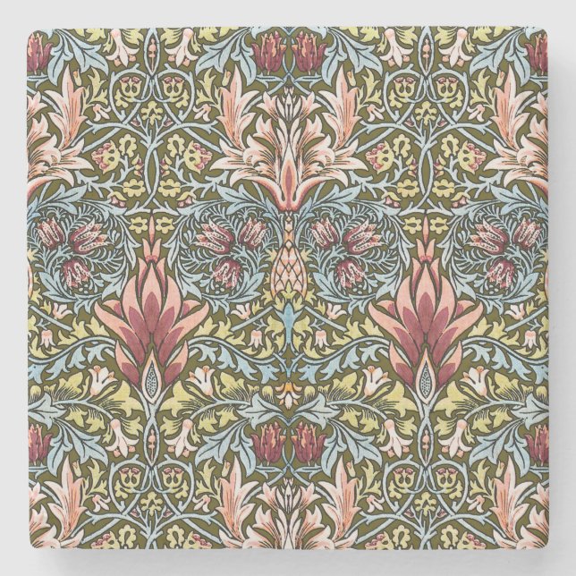 Dessous-de-verre En Pierre Motif floral à tête de serpent de William Morris (Devant)