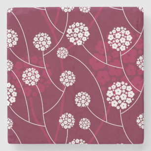 Dessous-de-verre En Pierre Motif floral abstrait