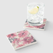 Motif floral rose aquarelle botanique gras