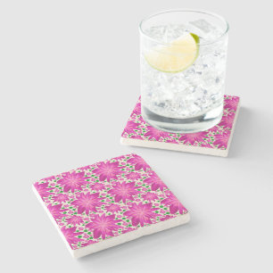 Dessous-de-verre En Pierre Motif floral rose vif sans couture