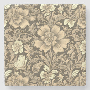 Dessous-de-verre En Pierre Motif floral sépia vintage incroyable