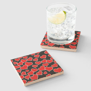 Dessous-de-verre En Pierre Motif Flottant de Red Hearts