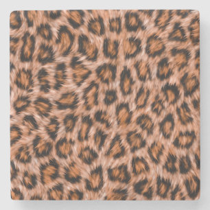 Dessous-de-verre En Pierre Motif Fourrure Marron Chat Léopard Jaguar