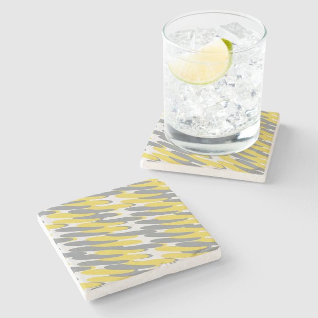 Dessous-de-verre En Pierre Motif géométrique (Côté)