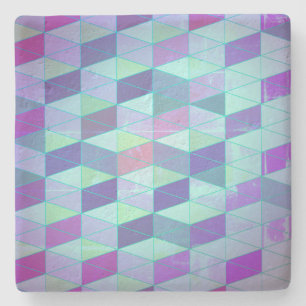 Dessous-de-verre En Pierre Motif Géométrique Cubes En Triangles