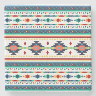 Dessous-de-verre En Pierre motif géométrique ethnique tribal tendance